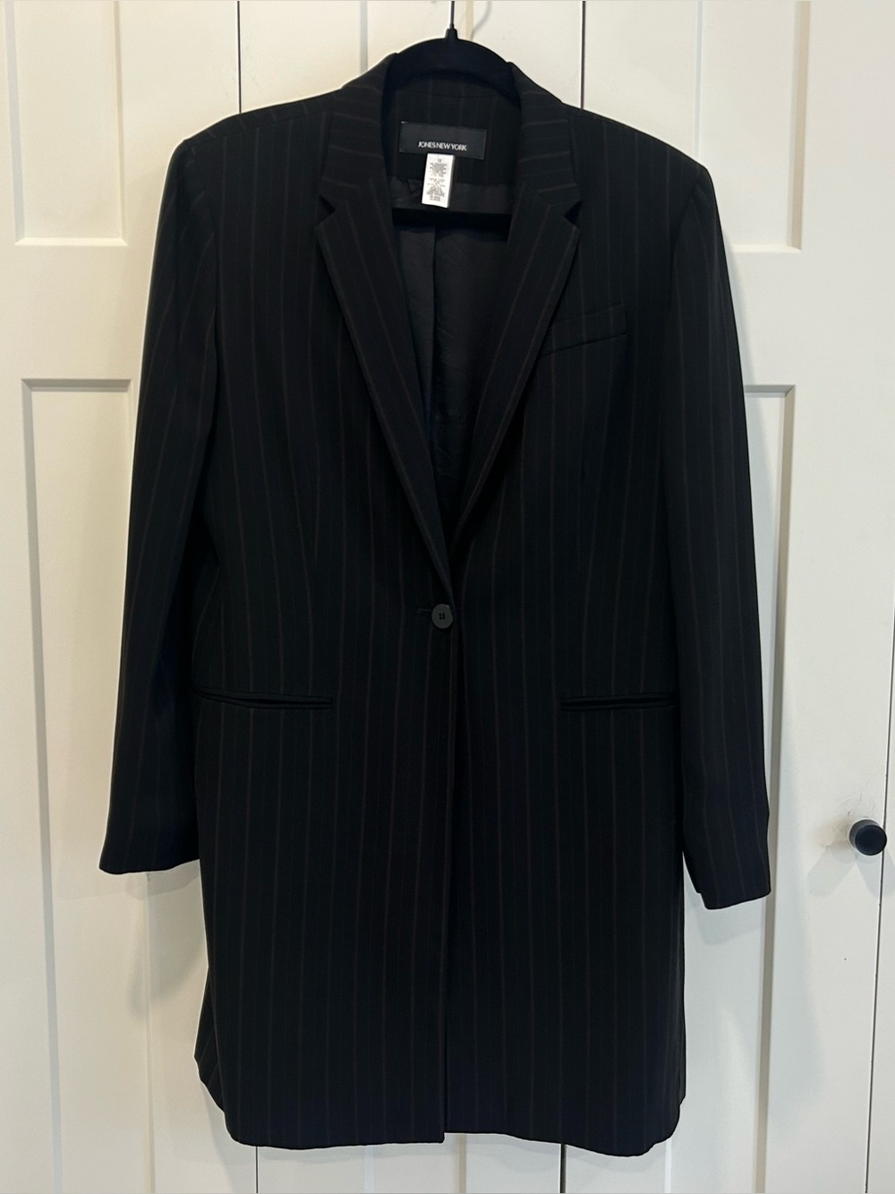 Jones New York Women's Pinstripe Suit Set Black Size 12